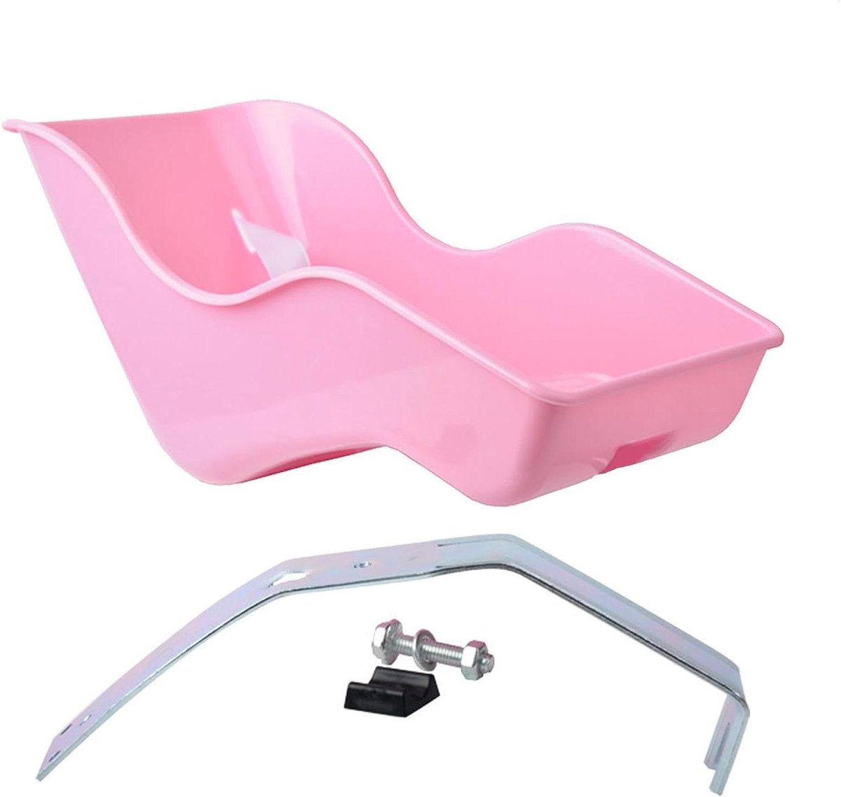 Fietszitje Poppen - Poppenstoel Fiets - Kinderpret - Veilige Clipbevestiging - 32 cm Lengte - Roze