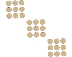 COHEALI 300 Stuks Onafgewerkte Houten Cirkels Kous Stuffer Geschenken Ronde Gunstlabels Houten Oorbellen Hanger Onafgewerkte Ronde Oorbellen Houten Schijven Met Gat Kalender Vlak Bamboe
