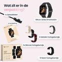 Inhoud verpakking: Siltcon Seréa Smartwatch, oplaadkabel, handleiding, 5 bandjes (metaal, 3x silicone, nylon).