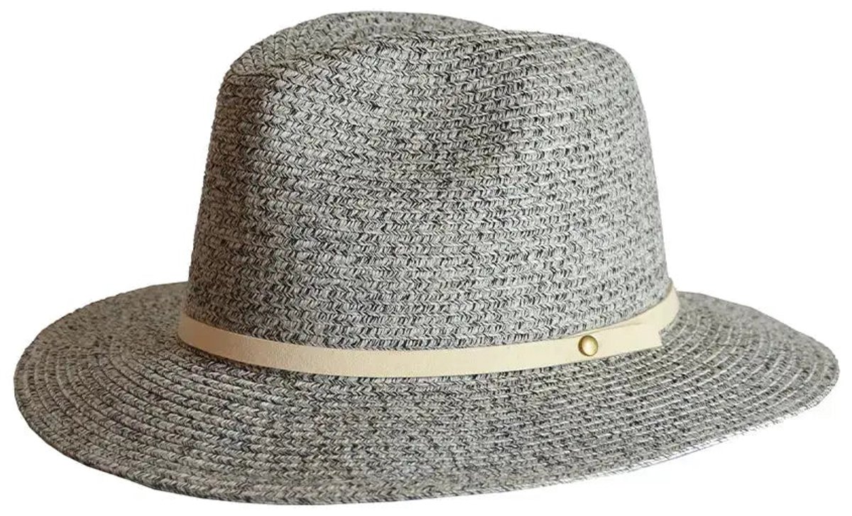 Fedora Hoed Dames & Heren - Shauna Zonnehoed Reishoed - UV Werend UPF50+ - Kreukbestendig - Maat: M-L: 57 cm - Licht Grijs