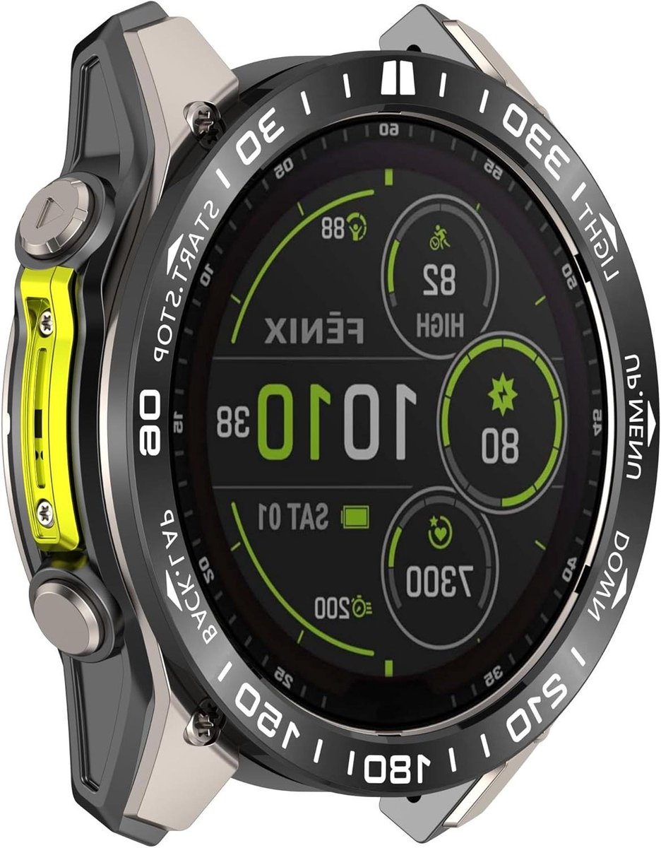 Smartwatch Bezel Ring - Horloge Decoratie - Stijlvol Aanpassen - Roestvrij Staal - 47MM - Zwart Wit