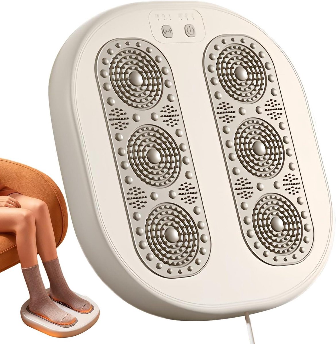 Elektrische Voetmassager - Warmte Massage Apparaat - Voet Ontspanning - USB Oplaadbaar - 30 x 295 x 4 cm - Zwart