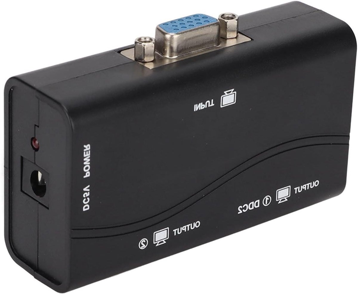 VGA Splitter - Scherm Duplicator - Beeld Delen - 1080P Resolutie - 40m Bereik - Zwart