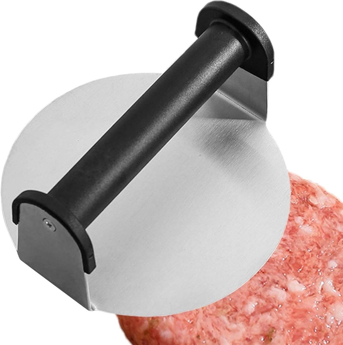 Burger Pers Vlees Smasher Perfect Grillen Roestvrij Staal 15 cm Diameter Zilver