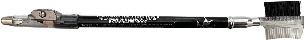 Easy Paris - Oogpotlood - Extra Waterproof - Zwart - Met puntenslijper, borsteltje en kammetje - 1 stuks