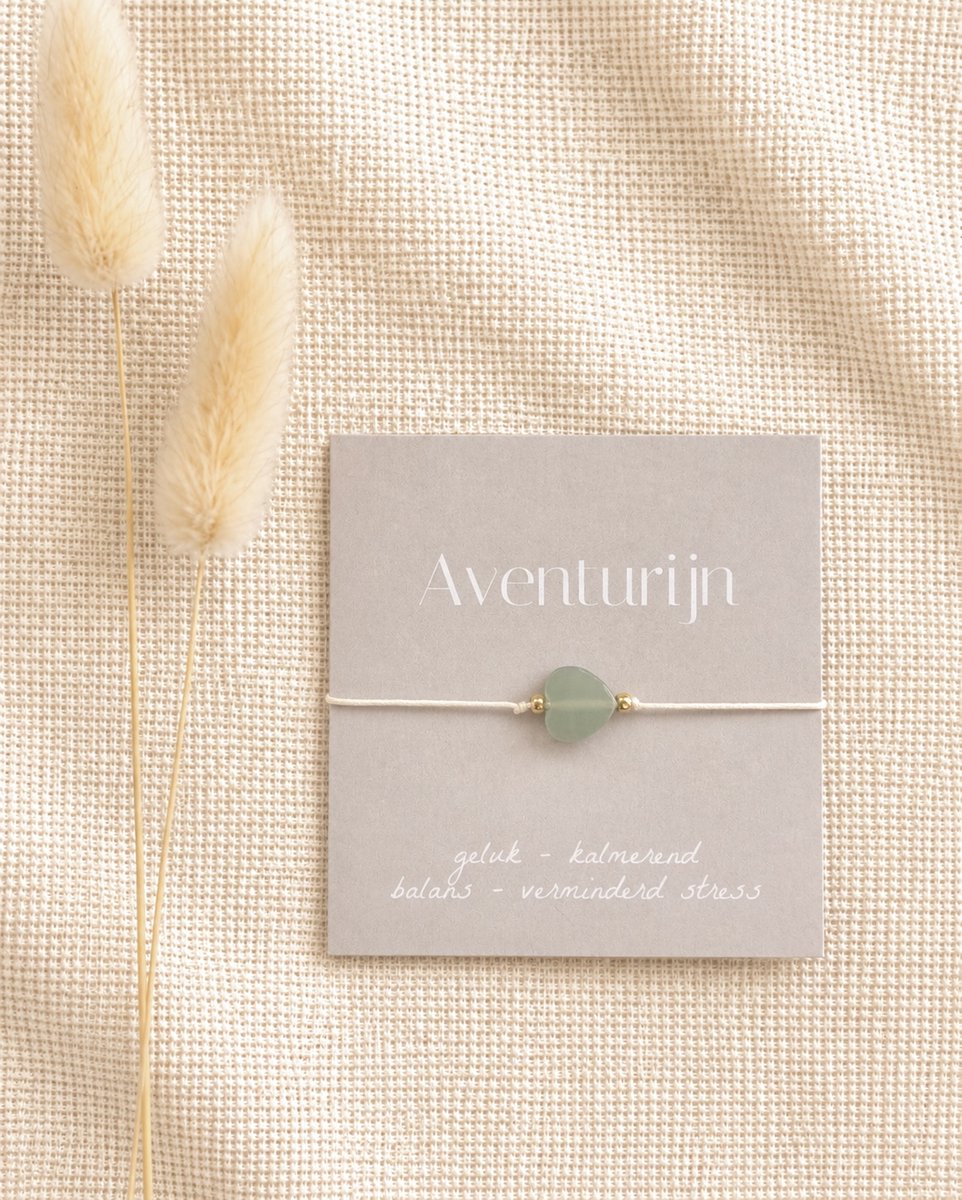 Aventurijn edelsteenarmbandje hartje | Geluk, kalmerend, balans, verminderd stress | Liefdevol cadeau | Cadeautip