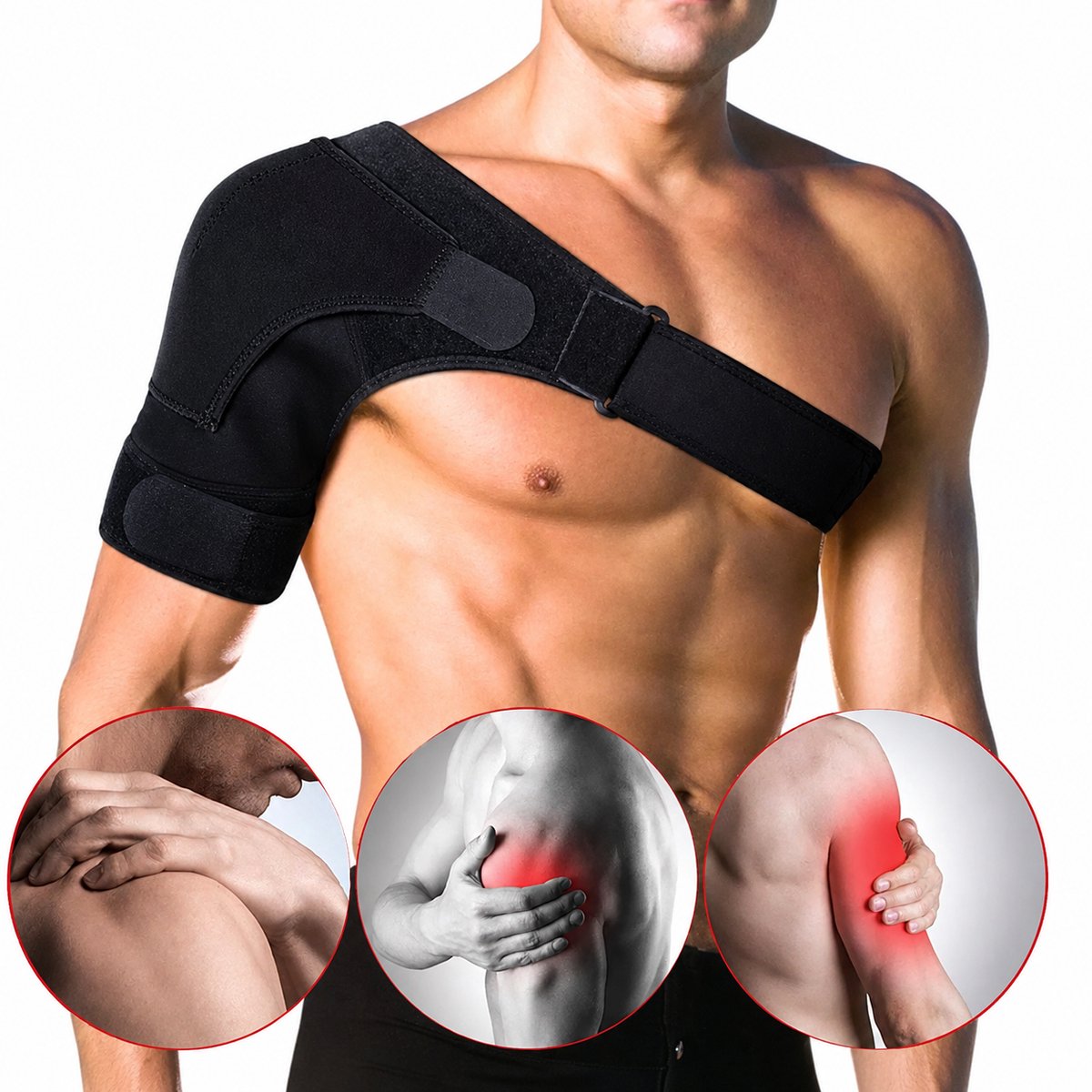 Schouderbrace – Verstelbare Schouderbandage – Geschikt voor Linker en Rechterschouder – Sportbrace – Schouder Ondersteuning & Stabilisatie – Unisex