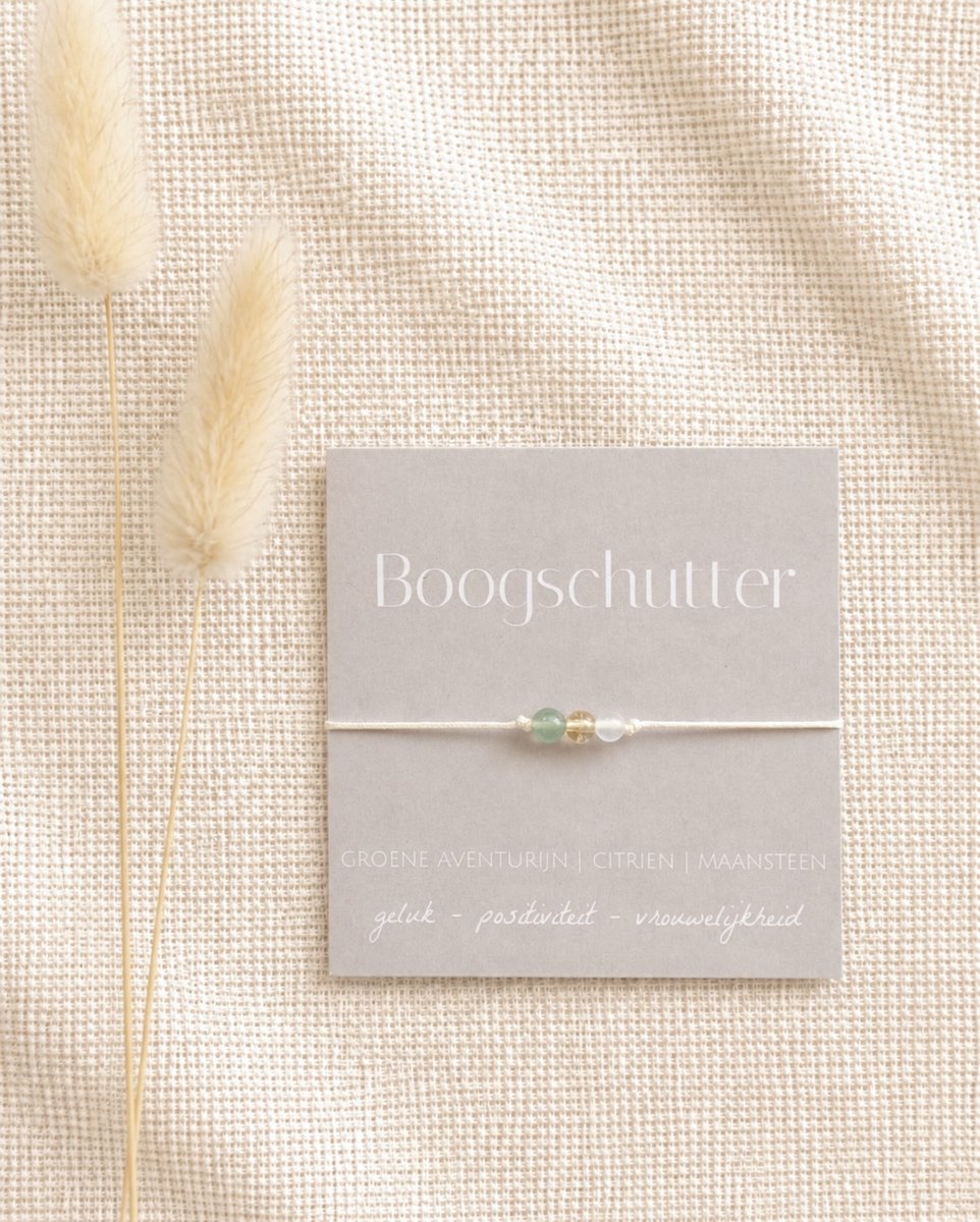 Sterrenbeeld armbandje edelstenen Boogschutter - Aventurijn, Citrien, Maansteen - geluk, positiviteit, vrouwelijkheid - Cadeautip - Uniek liefdevol cadeau - Edelstenen