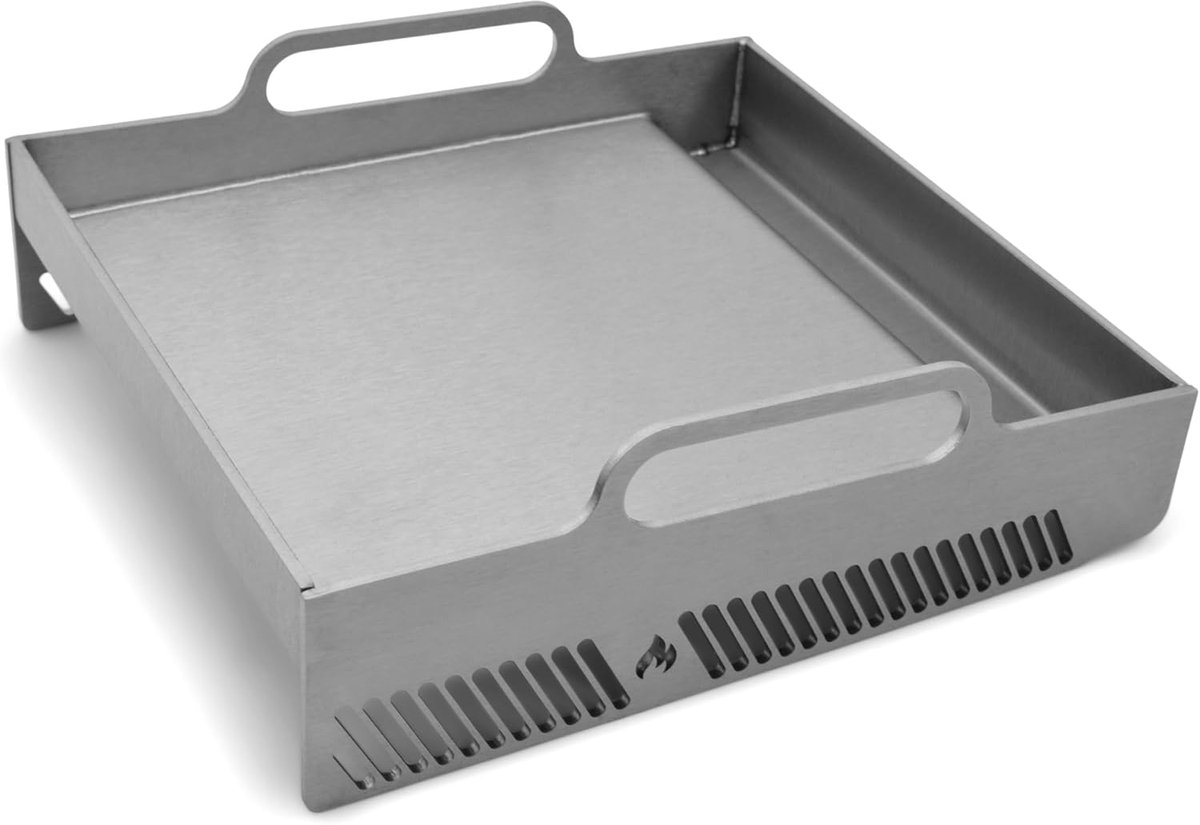 Elektrische Bakplaat - Grillplaat Plancha - Buiten Koken - Gietijzeren Oppervlak - 30x26 cm - Zwart