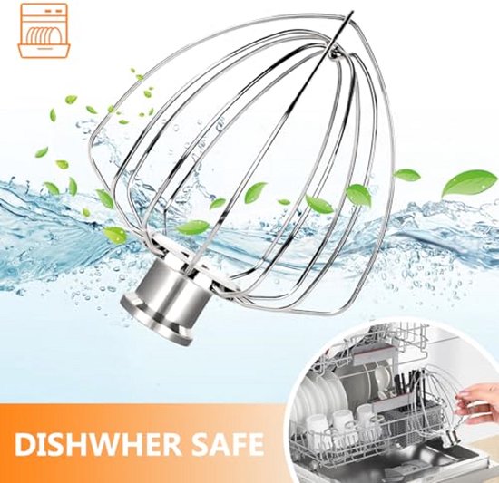 Garde opzetstuk - Mixer accessoires - Luchtige recepten maken - Duurzaam roestvrij staal - 6 draads - Zilverkleurig — afbeelding 3