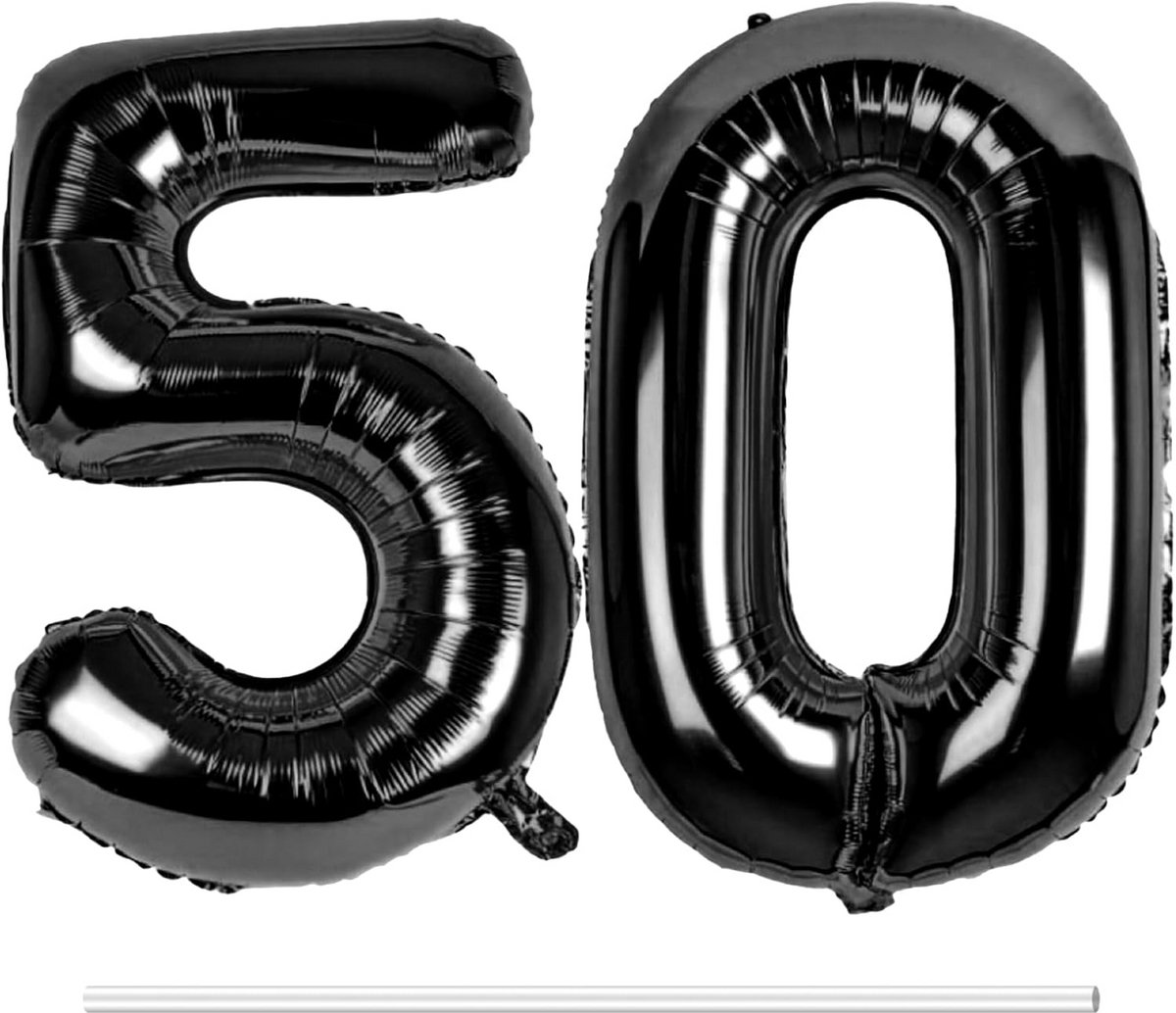 Folie Ballon - Nummer Ballon - Feest Versieren - Herbruikbaar Materiaal - 83 cm - Zwart