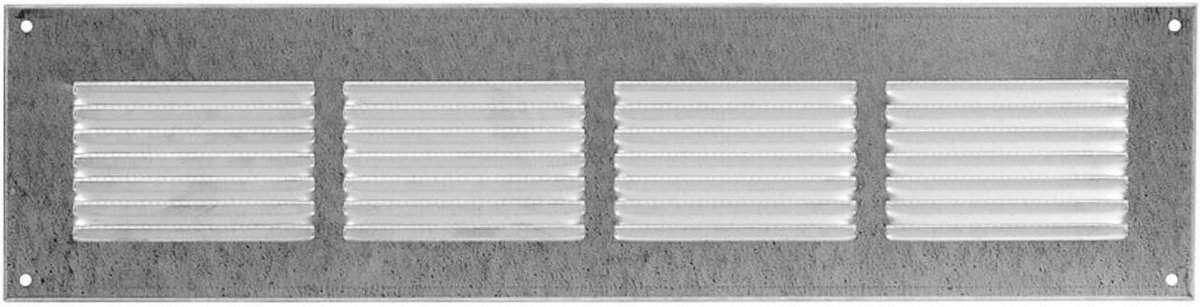 Ventilatierooster - Wandrooster Afvoer - Lucht Circulatie - Insectenbescherming - 400x100 mm - Verzinkt