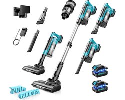 Accustofzuiger - Draadloze Stofzuiger - Grondige Schoonmaak - 700W Borstelloze Motor - 45 kPa Zuigkracht - Zwart