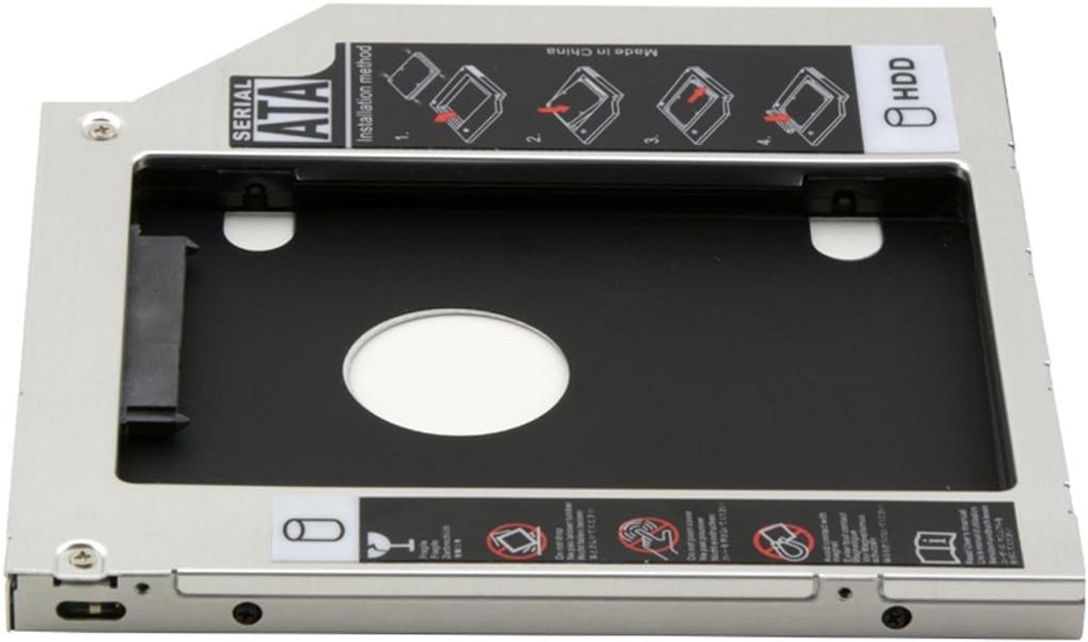 Harde Schijf Caddy - Extra Opslag - Laptop Uitbreiden - 9.5mm Dikte - SATA Interface - Zwart