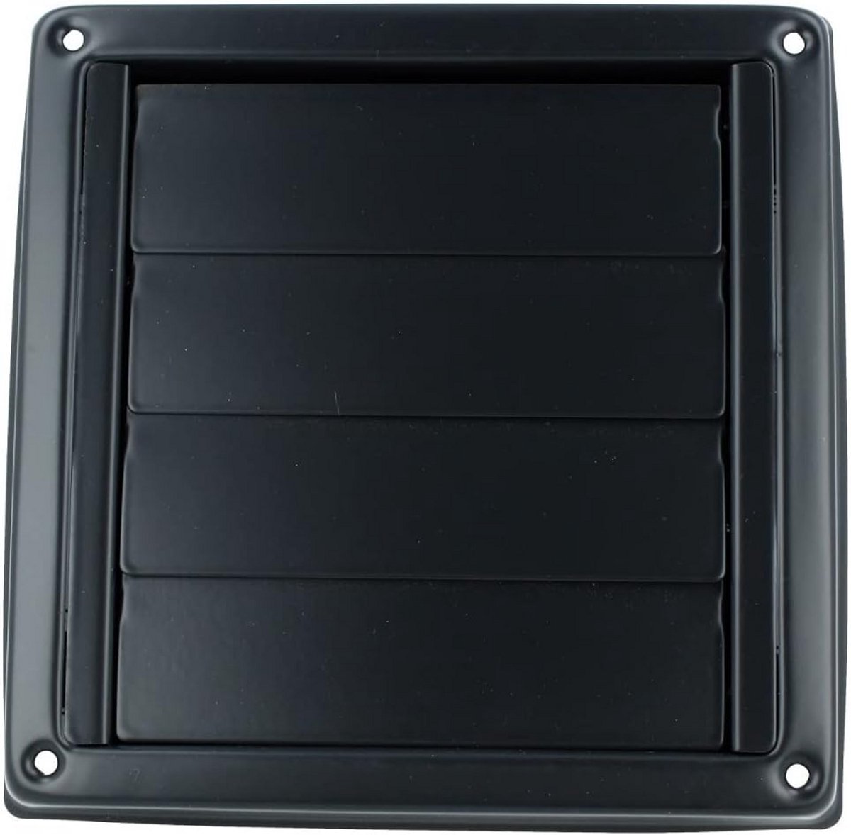 Overdrukrooster - Lamellenrooster ventilatie - Afvoerlucht regelen - Zelfsluitende lamellen - 125mm - Zwartgrijs