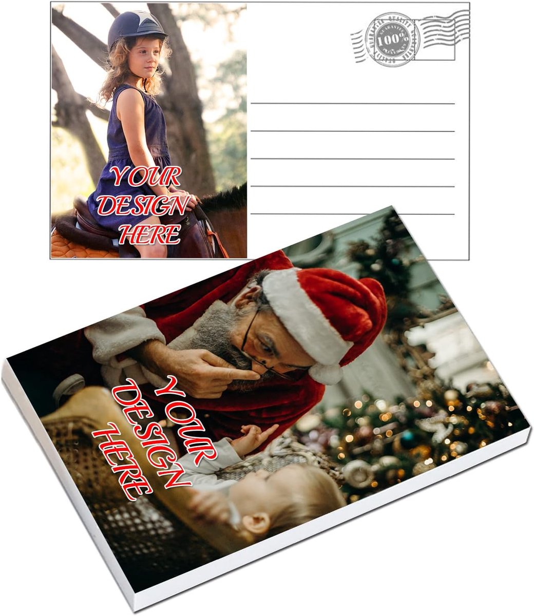 Gepersonaliseerde ansichtkaarten - Aangepaste kaarten - Directe post - Uw eigen ontwerp - 4x6 inch - Wit
