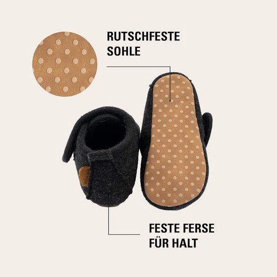 Kruipschoentjes Baby - Zachte Schoentjes - Binnenhuis Gebruik - Antislip Zool - 0-48 Maanden - Grijs — afbeelding 2
