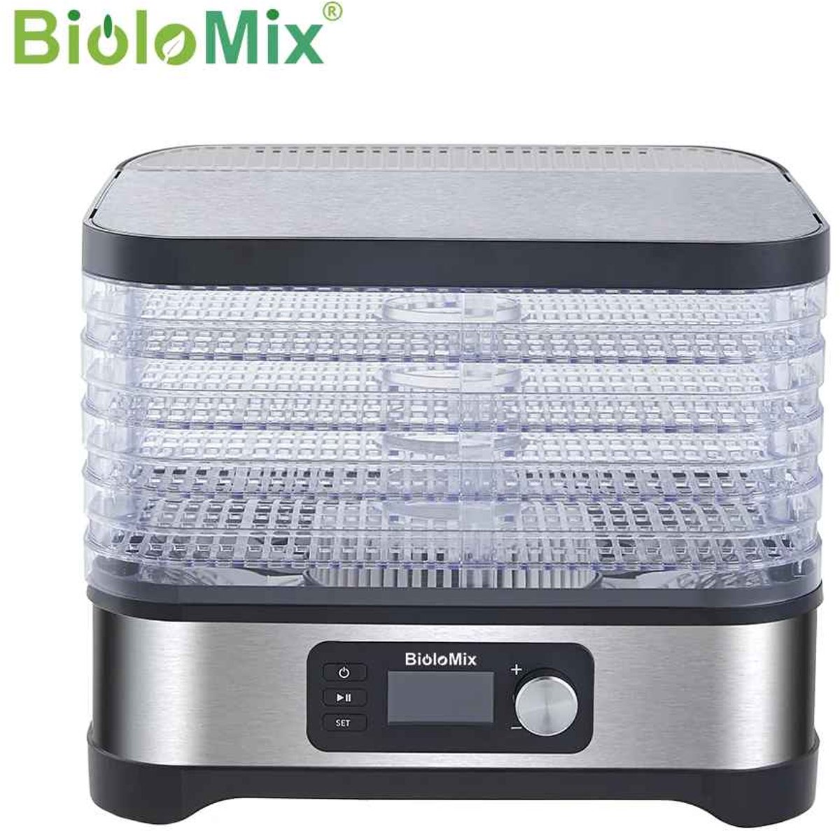 Casa Living Voedseldroger - Dehydrator 5 Lagen - Digitale Timer - Temperatuurregeling - BPA-vrij - 10L Capaciteit - Wit / Zwart