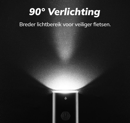Wieport - Phare avant LED - Lampe de vélo - Éclairage de vélo - 800 lumens - Rechargeable - Noir