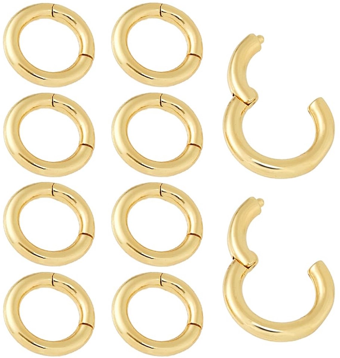 Dailygoods- Karabijnhaak 10 Stuks - Ronde Musketonhaak - Metalen Clip - Sleutelhanger - Sieraden Maken - DIY Craft