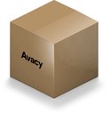 Bruine kartonnen doos met het zwarte Avacy-logo op de zijkant.