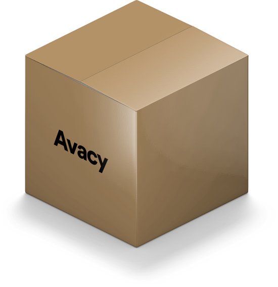 Bruine kartonnen doos met het zwarte Avacy-logo op de zijkant.