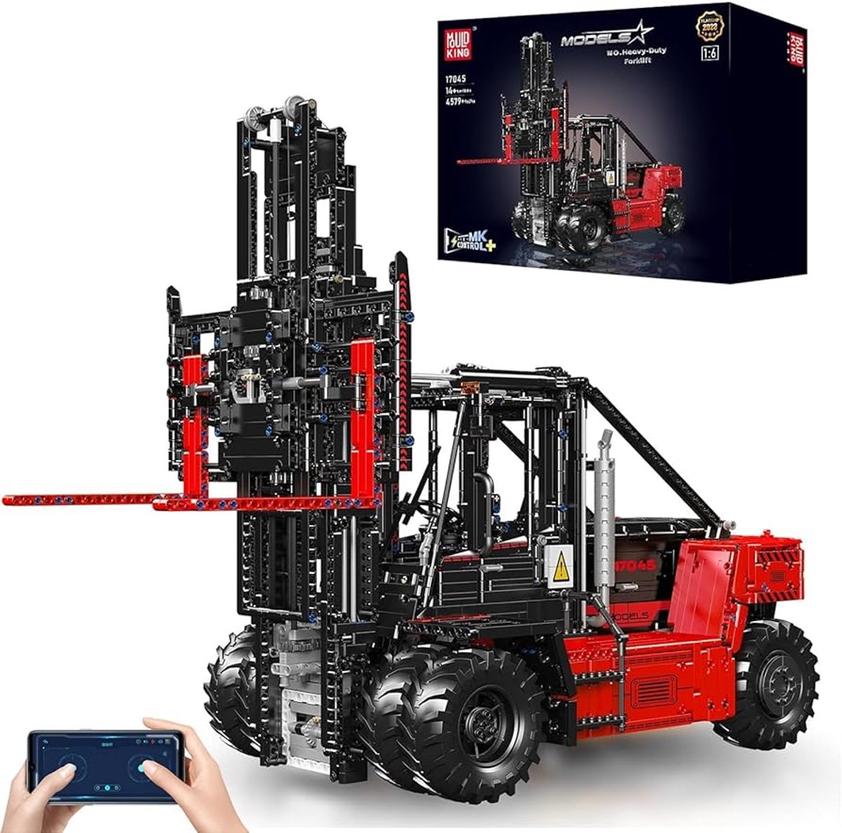 Mouldking 17045 s - Vorkheftruck - RC - 4579 onderdelen - Bouwset - Technisch - Past op alle bekende merken