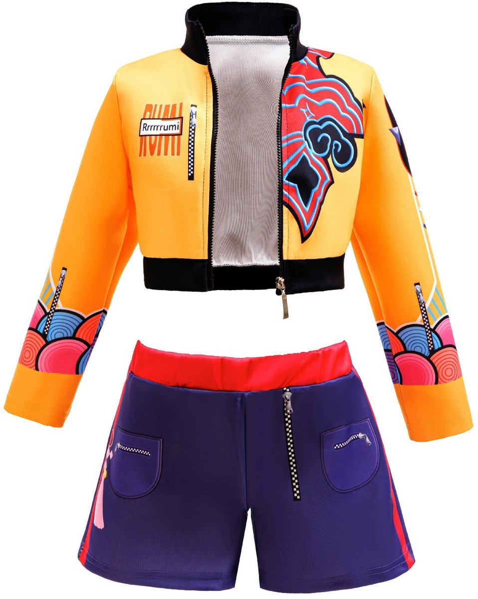 Joya Kids® K-pop Stijl Meisjes Verkleedset | Geïnspireerd op de Demonenjagers Helden | Verkleed Kostuum voor Kinderen | Verkleedkleding voor Carnaval & Halloween | Stoere Outfit Meisje | Maat 110 - 120 | 4-6 Jaar | Small — afbeelding 9