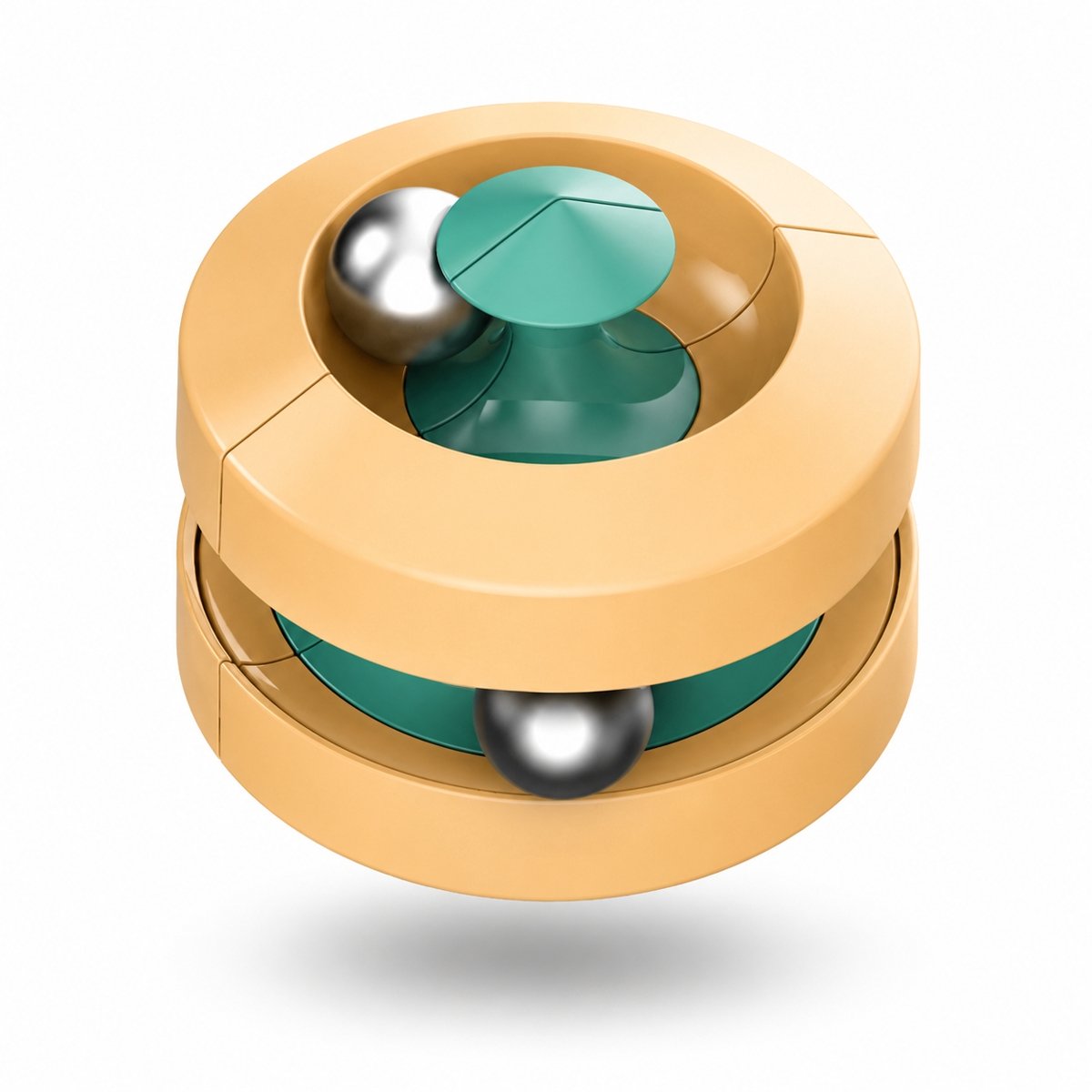 Stressverlagende spinner – compact fidgetspeeltje - Geel