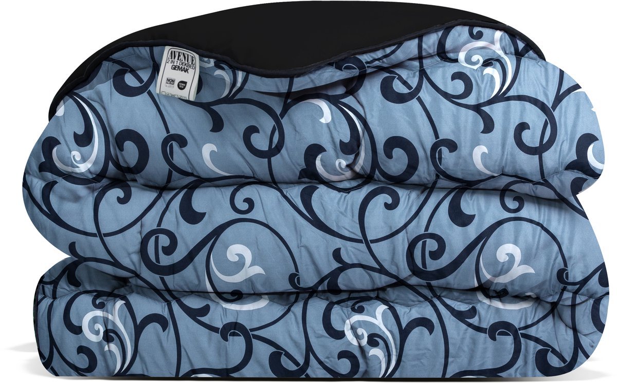 Topmerk - Luxe en makkelijk dekbed zonder overtrek (B-keuze) – Hoesloos 1 persoons dekbed 140x200 cm – Anti-allergisch & hygiënisch – Wasbaar op 60°C – Wolkenzacht en soepel – Swirl Grijs – All Year comfort zomerdekbed & winterdekbed DUURZAMERE KEUZE