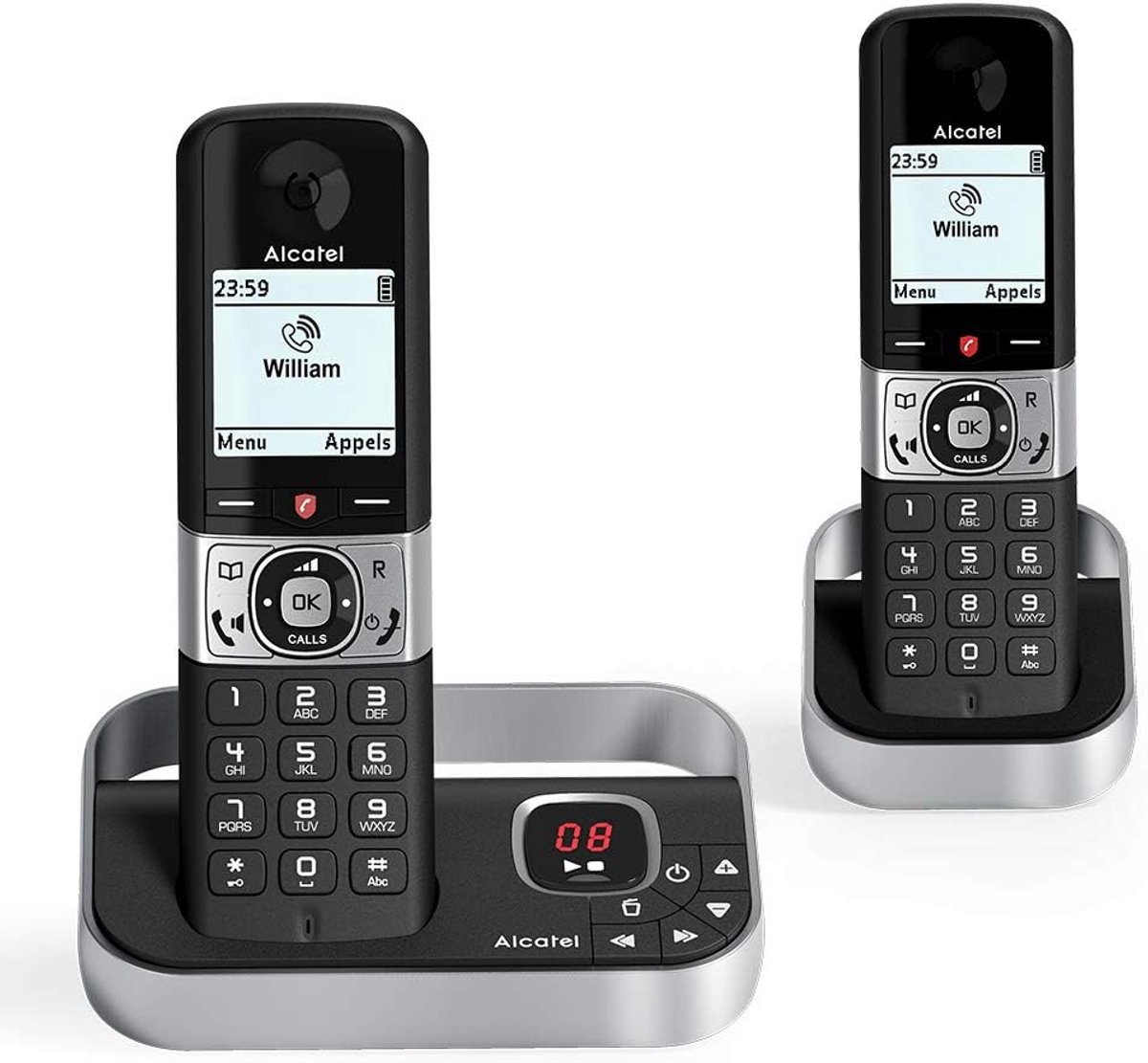 Draadloze Telefoon Duo - Vaste Telefoon - Thuis Bellen - Oproepen Blokkeren - 50 Min Opname - Zwart