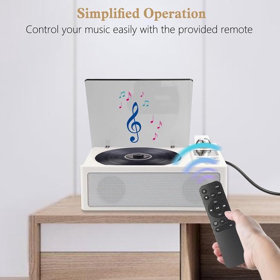 Draagbare cd-speler met afstandsbediening, oplaadbare batterij, USB/SD-ondersteuning, lcd-scherm, kleine compacte retro cd-speler, dubbel stereogeluid voor thuis en bu Buiten, wit — afbeelding 4