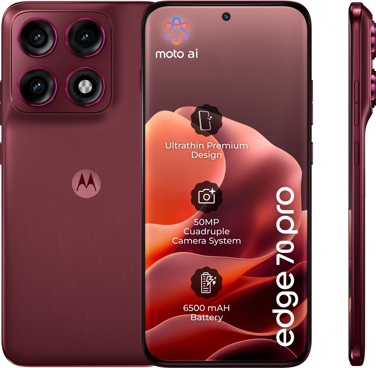 motorola - edge 70 pro - 8/256GB - PANTONE Zinfandel
