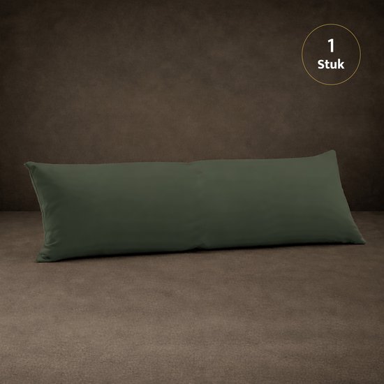 Lavea® VoedingsKussenslop 40x145 cm, 1 stuk - Zijhoezen van 100% katoen, zacht en ademend met YKK-ritssluiting, OEKO-TEX gecertificeerd - Olijfgroen van Lavea — afbeelding 2