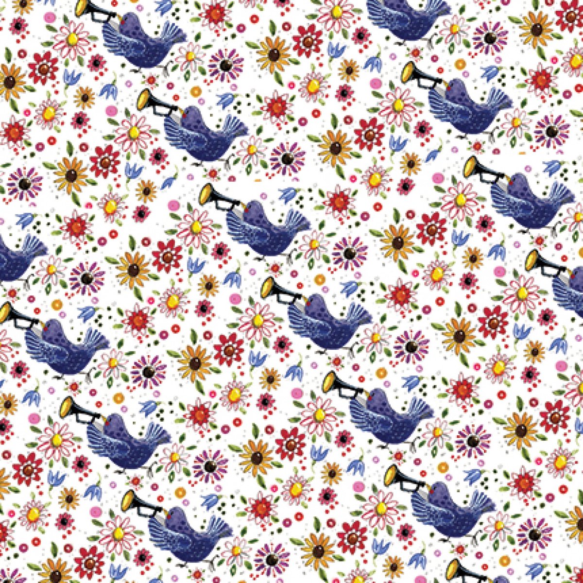 Alex Clark Bird FOLDED GIFTWRAP - Cadeauverpakking met labels Vogels