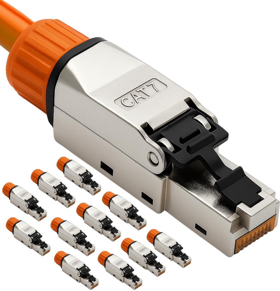 RJ45 Stekkers - Netwerk Connectoren - Netwerk Installatie - Gereedschapsloos Monteren - 12 Stuks - Metaal