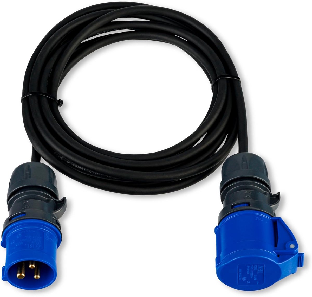 CEE Verlengkabel - Stroomkabel Buiten - Kamperen en Tuin - Waterdicht IP44 - 5 Meter - Zwart