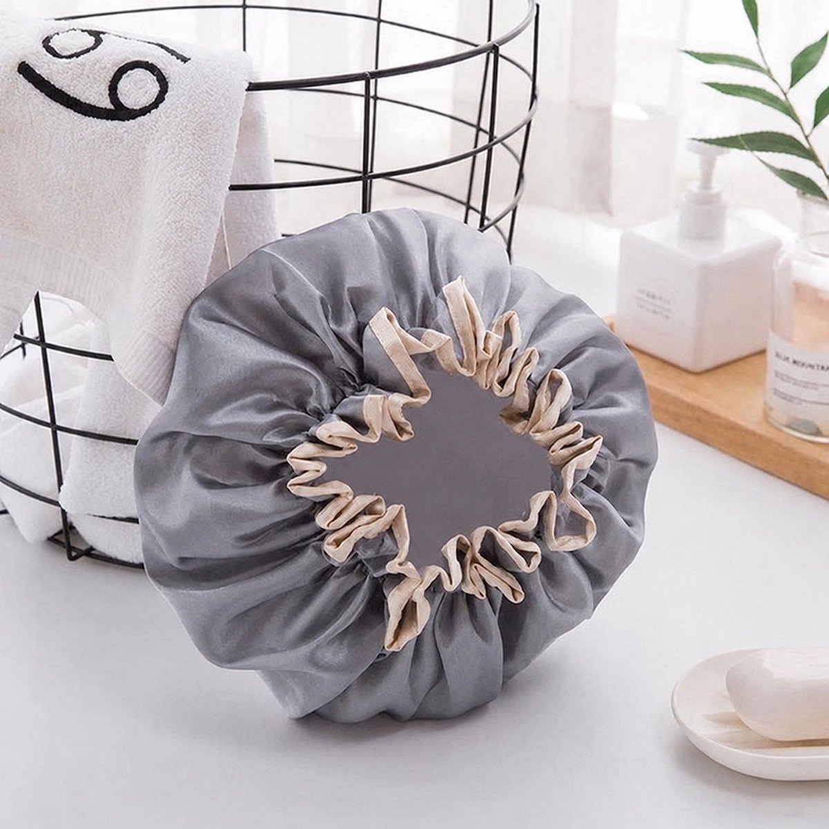 Grijze Douchemuts Dames / Volwassenen / Meiden - Luxe Douchemuts - Shower Cap (Vagabond model)