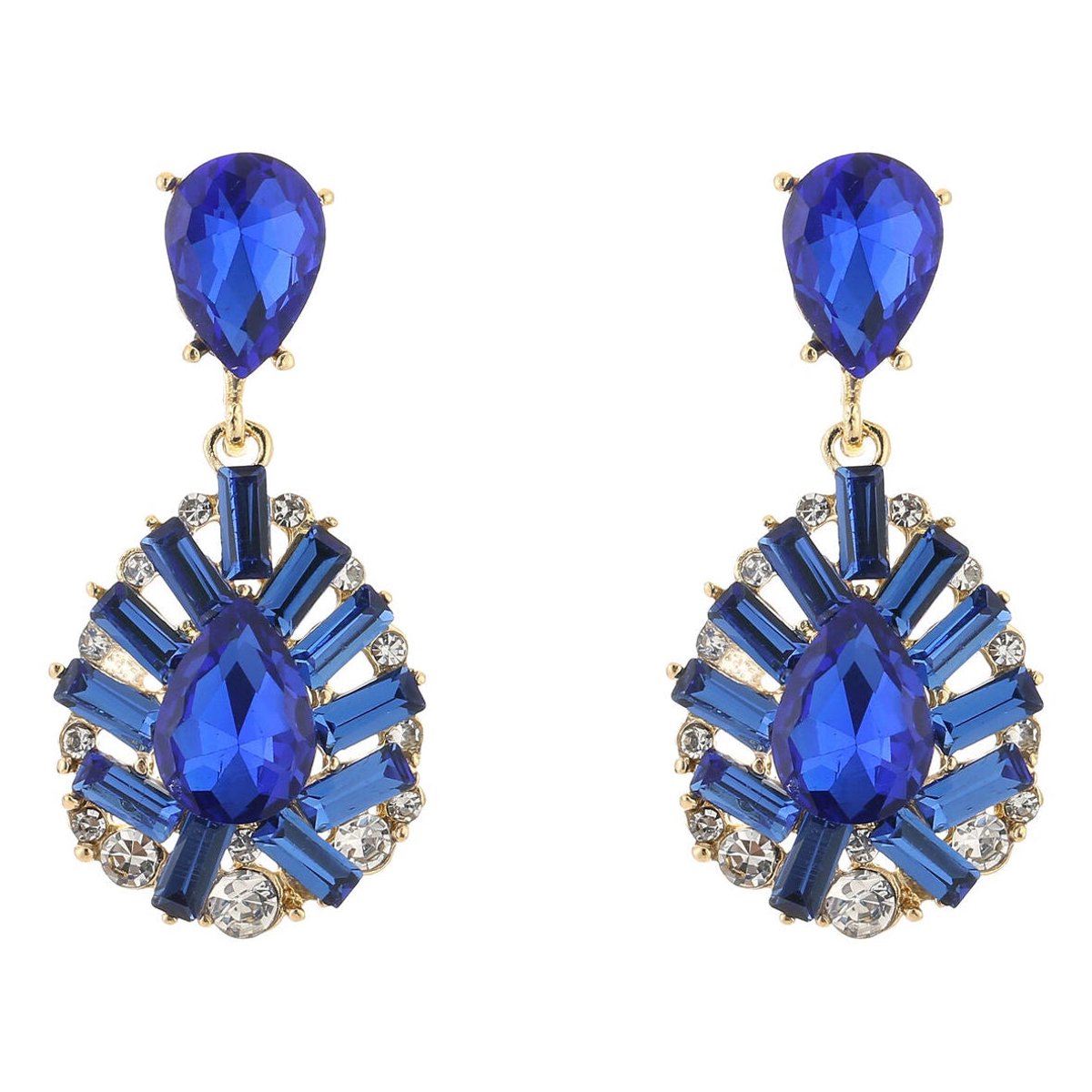 Michelle Bijou Oorbellen Crystal Party Rose blauw
