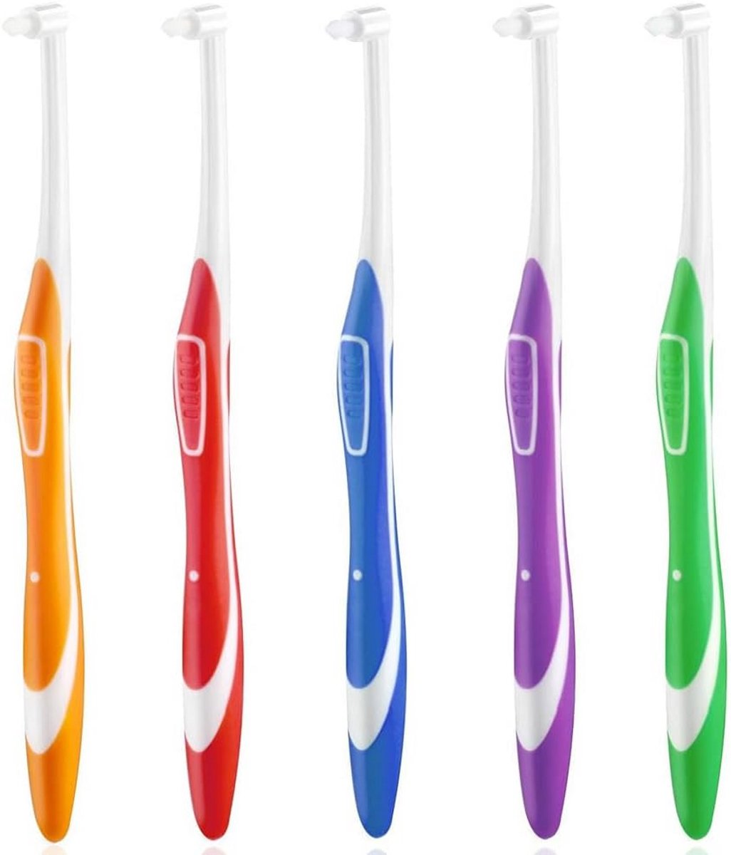 Tandenborstels - Zachte borstels - Mondhygiëne - Speciale borstelkop - 5 stuks - Multicolor