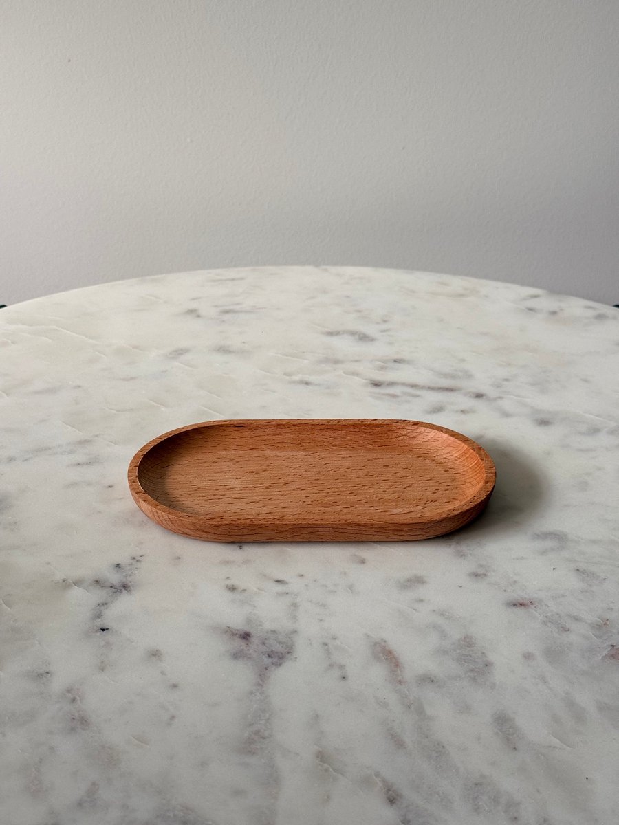 Mini dienblad koffie - serveerplankje koffie - Naturel - Scandinavische stijl - 18 x 10 cm - houten koffieplateau- houten dienblad koffie - thee dienblad