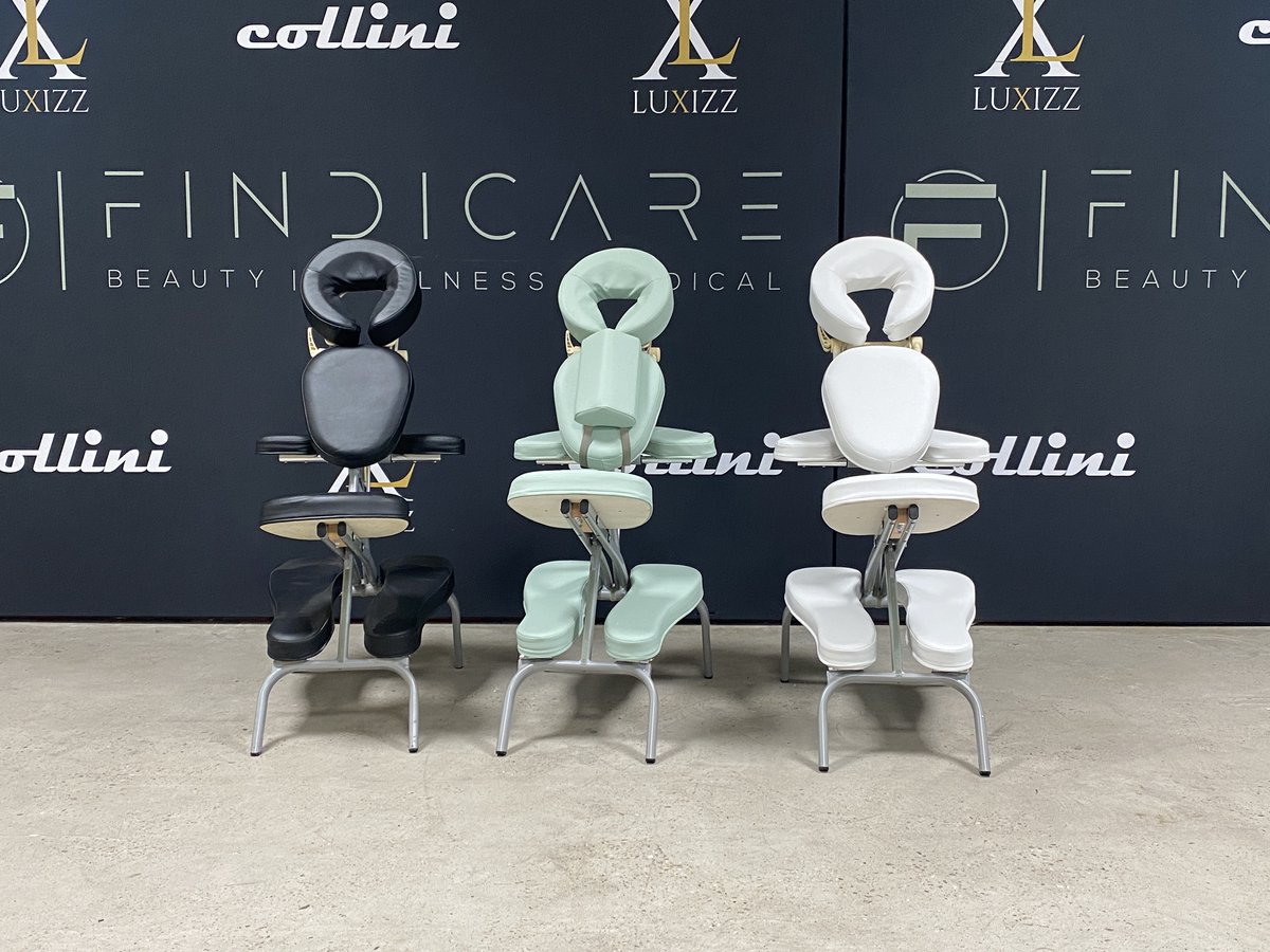 Collini PractyChair Zwart/Groen/Wit – Professionele Opvouwbare Massagestoel voor Stoelmassages | Verstelbaar, Lichtgewicht & Mobiel