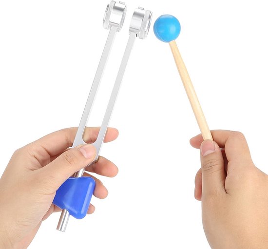 Stemvork Set - Klanktherapie Instrument - Ontspanning Bevorderen - 136.1Hz OM Frequentie - 140 Gram - Zilver — afbeelding 4