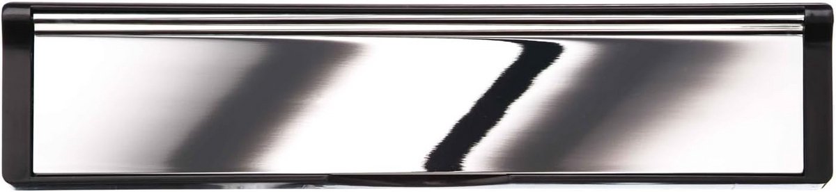 Letterplaat Deur - Brievenbus Klep - Post Ontvangen - 180 Graden Opening - 30 cm - Zwart Chroom