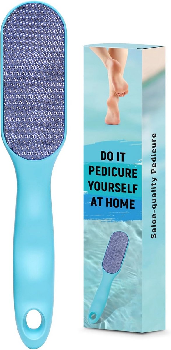Nano Glas Voetvijl - Voetschraper Pedicure - Harde Huid Verwijderen - Verlengd Handvat Ontwerp - 24 cm Lengte - Grijs