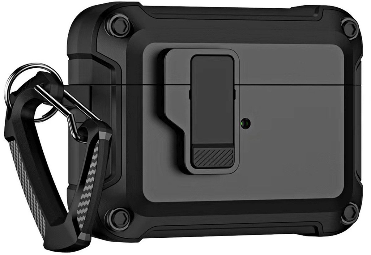 Hurtel Armor Case Voor Airpods 4 Met Karabijnhaakbescherming Tegen Schade