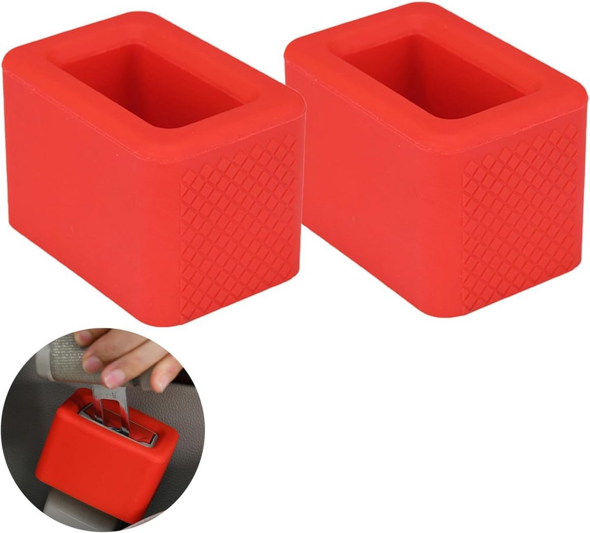 Gordelslot Houder - Auto Assistent - Veilig Vastgespen - Eenvoudige Installatie - 2 Stuks - Rood