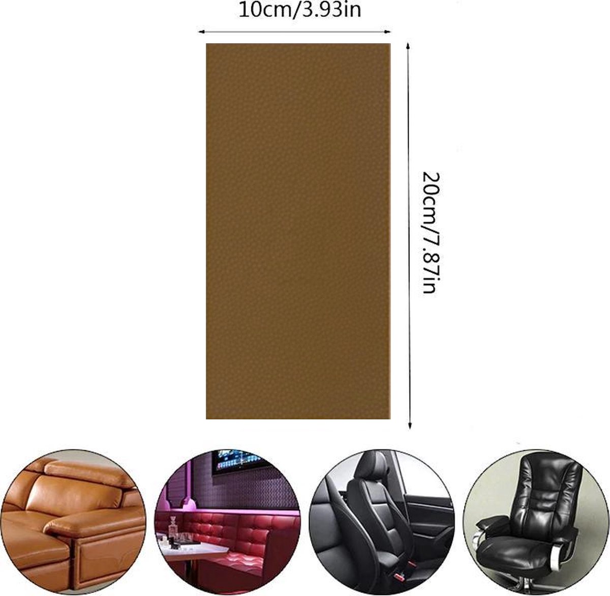 GEAR 3000® PU leer reparatie set - leather repair - leder patch - zelfklevende sticker lichtbruin
