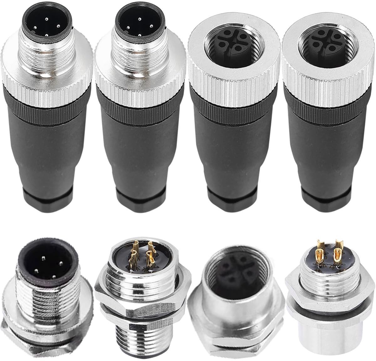 Dailygoods - M12 4 Pin Waterdichte Connectoren voor Industrie en Elektronica