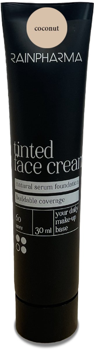 RainPharma Tinted Face Cream – Getinte Dagcrème & Serum Foundation – Natuurlijk & Egaliserend – 30ml – Coconut